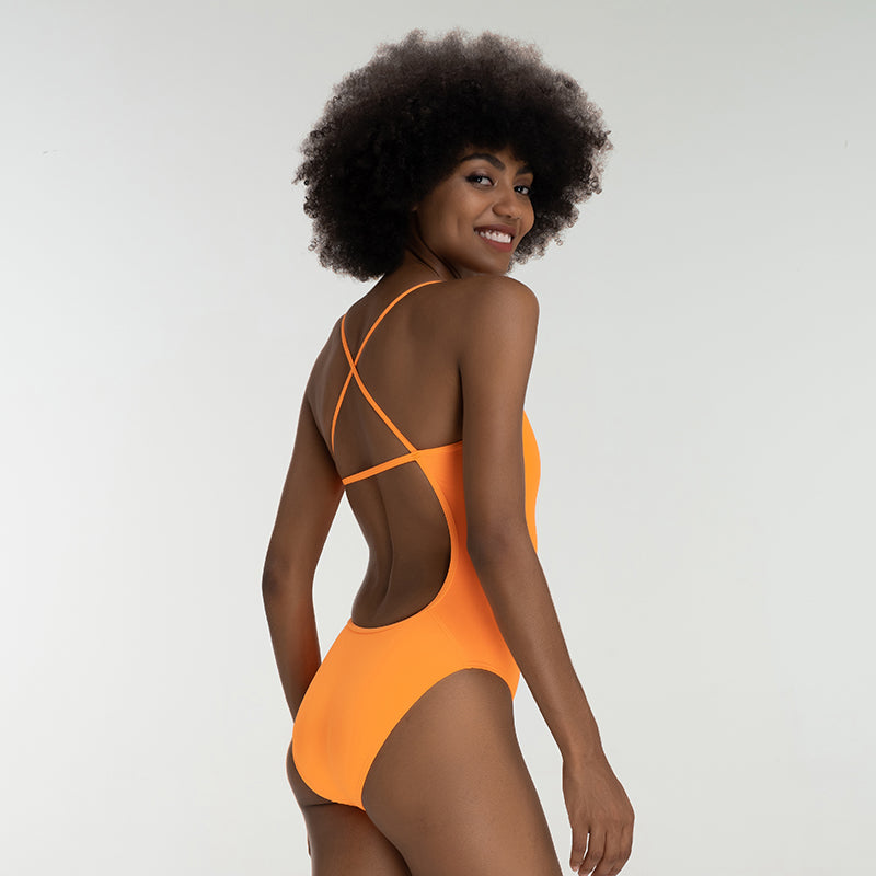 One Piece Cross X Back Swimwear-Fun Ray