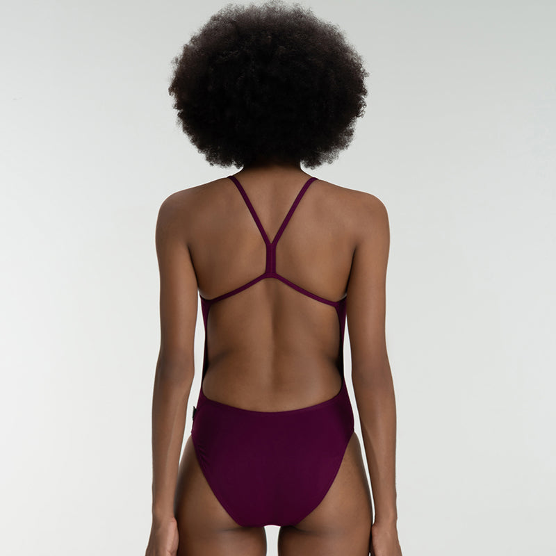 One Piece I-Shape Back Swimwear-Cabernet