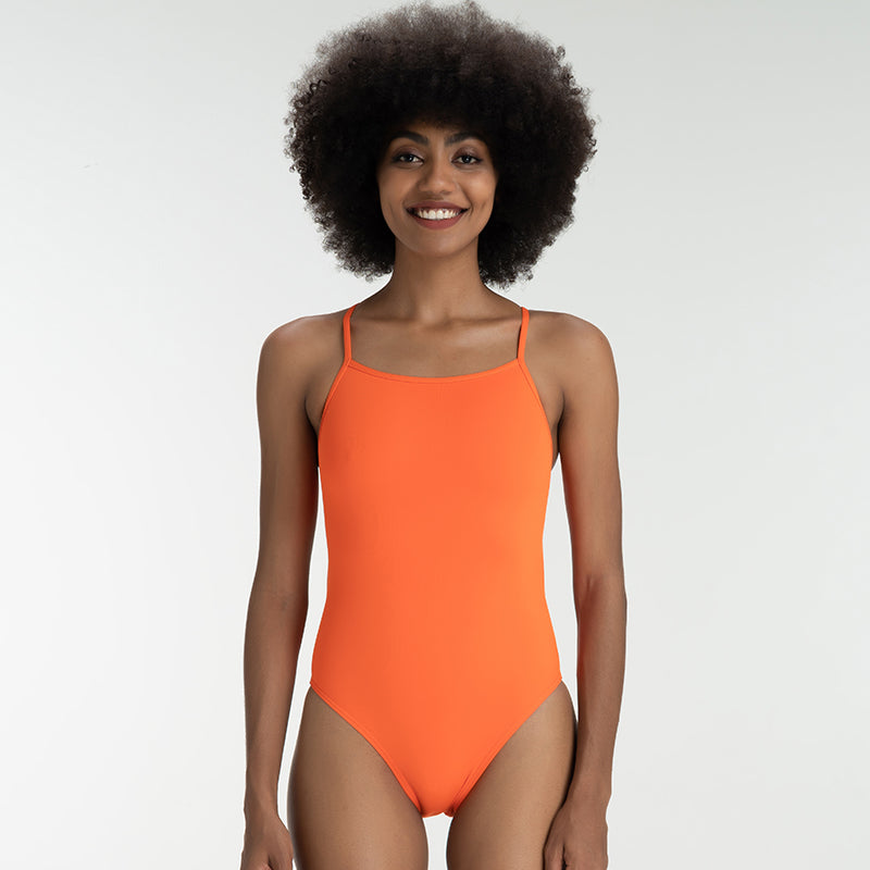 One Piece Tie Back Swimwear-Mandarancio